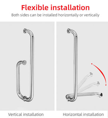 Personnalisation Écran de douche en aluminium Poignée de porte en verre d'épaisseur 0,5 mm et finition BN