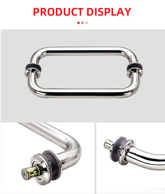 Épaisseur de la porte 8-12 mm Porte de douche Rose Gold Pull Manche avec 1,0 mm d'épaisseur de tuyau