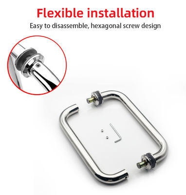 Poignée d'attraction en or rose pour porte de douche 203*203mm 8-12mm épaisseur de porte incluse
