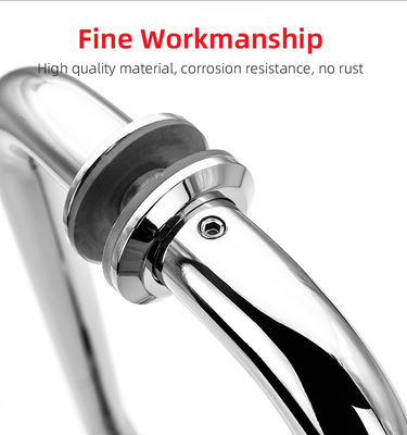 Acier inoxydable 304 tubes ronds en argent électroplaté porte coulissante en verre