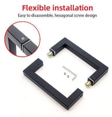 Poignées de fenêtre de porte en acier inoxydable coulissante tirée carré douche poignée de porte en verre