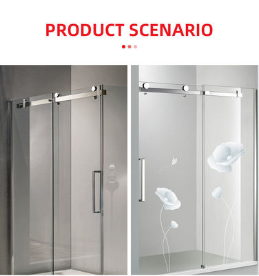 Kit de porte de douche coulissante noire en forme de plateau rond pour 8-12 mm