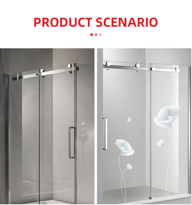 Porte coulissante de douche moderne avec système de porte coulissante en verre fermée douce