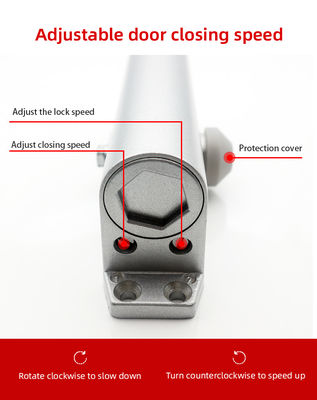 Capacité de charge de 45-65 kg Fermeture automatique de porte en aluminium à 2 vitesses et consommation