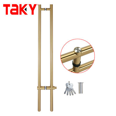 Entrée en acier inoxydable de luxe de type H Manches de porte sans cadre Manches de porte verrouillable en verre