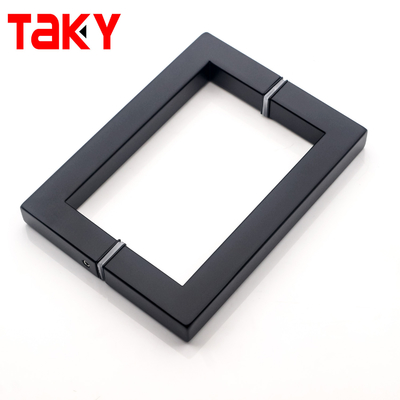 Manche de porte de douche en verre noir carré mat SS304