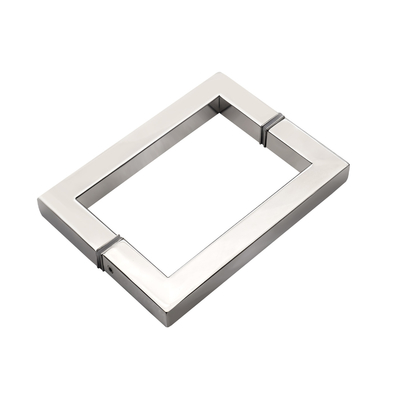 Poignée de porte de douche carrée en verre en acier inoxydable