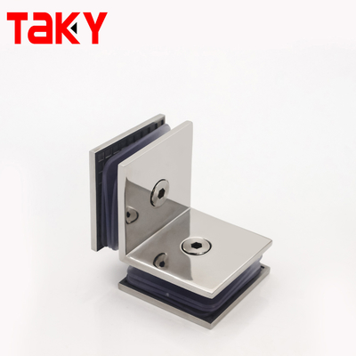 Pince d'angle en verre sans cadre à 90 degrés en acier inoxydable 304