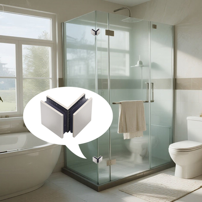 Pince d'angle en verre sans cadre à 90 degrés en acier inoxydable 304