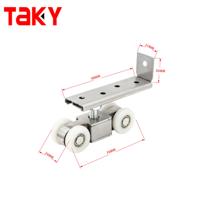 Roulette de porte coulissante à 8 roues à fermeture douce en alliage de zinc