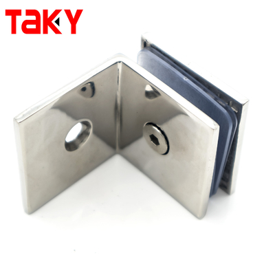 Pince d'angle en verre sans cadre en acier inoxydable 316 pour portes de douche de 8 à 12 mm