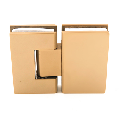 Porte de douche dorée en acier inoxydable 180 degrés carré de porte en verre carré