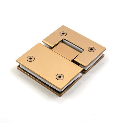 Porte de douche dorée en acier inoxydable 180 degrés carré de porte en verre carré