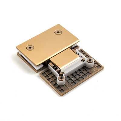 Porte de douche dorée en acier inoxydable 180 degrés carré de porte en verre carré