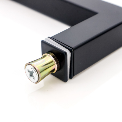 Fabrique 304 en acier inoxydable Matte Noir Couleur Carré Tuyau porte en verre poignée