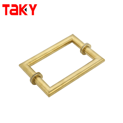 Poignée de porte principale en verre doré, tube rond en métal, carrée