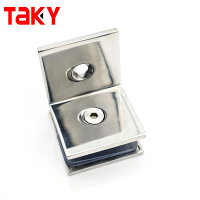 Pince carrée de salle de bain verre à mur, raccord à 90 degrés