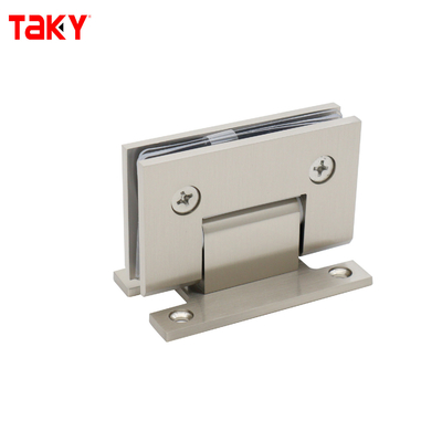 Charnière à pivot pour porte de douche en verre, montage mural, plaque arrière en H à 90 degrés, matériau acier satiné