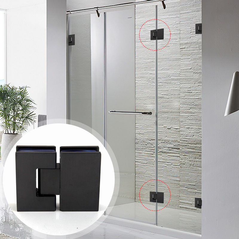 Finition en nickel brossé noir mate salle de douche salle de bain charnière pour porte en verre ressort pivot