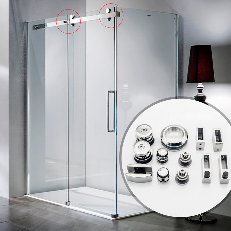 Porte coulissante en verre sans cadre à rouleaux de 60 kg pour les raccords de porte