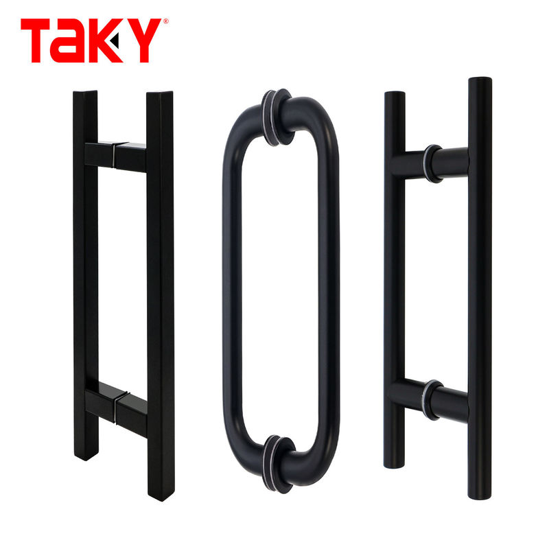La poignée de porte en verre de douche en acier inoxydable carré argenté avec un style de design moderne