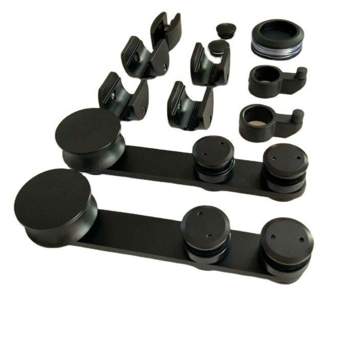 Kit de matériel de porte de grange coulissante à plateau rond de conception moderne pour système de rails à double suspension