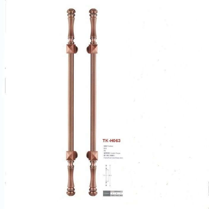 Poignées de porte et de fenêtre pour les hôtels de luxe Entrée Porte antique en cuivre Poignées de tirage