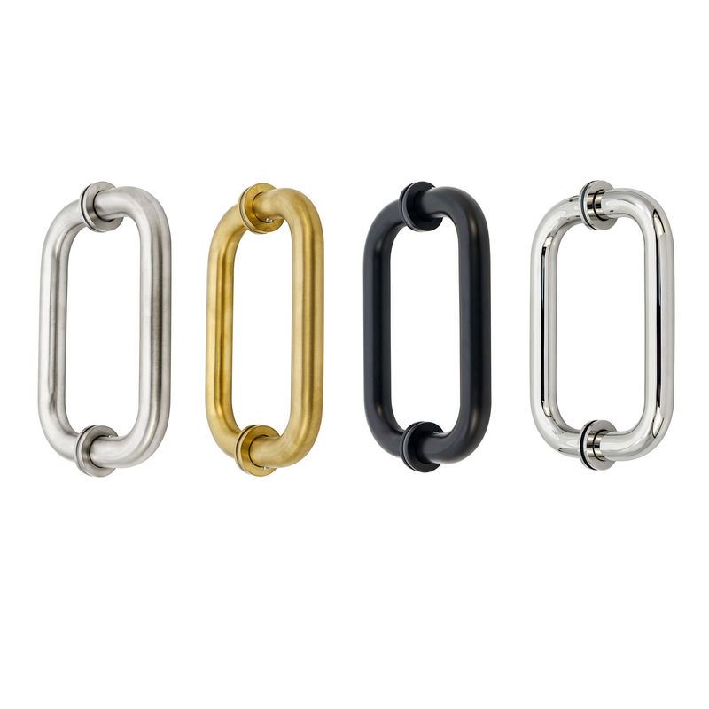 304 acier inoxydable satin or rond arrière à l' arrière poignée de porte en verre pour hôtel spa