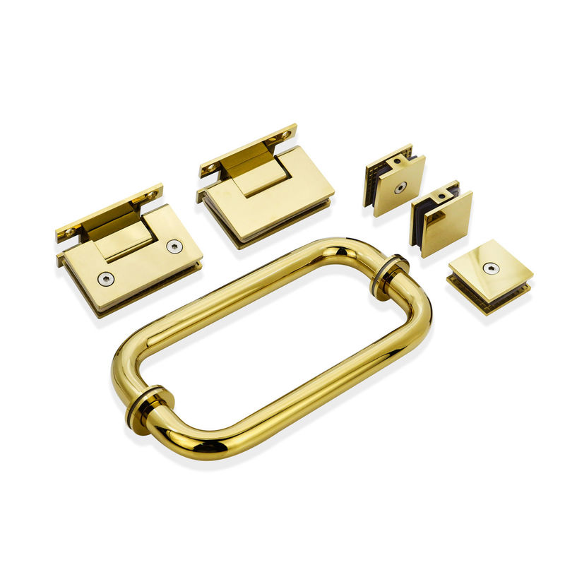 Finition en nickel brossé charnière de douche en acier inoxydable et kit de serrage en verre pour porte en verre
