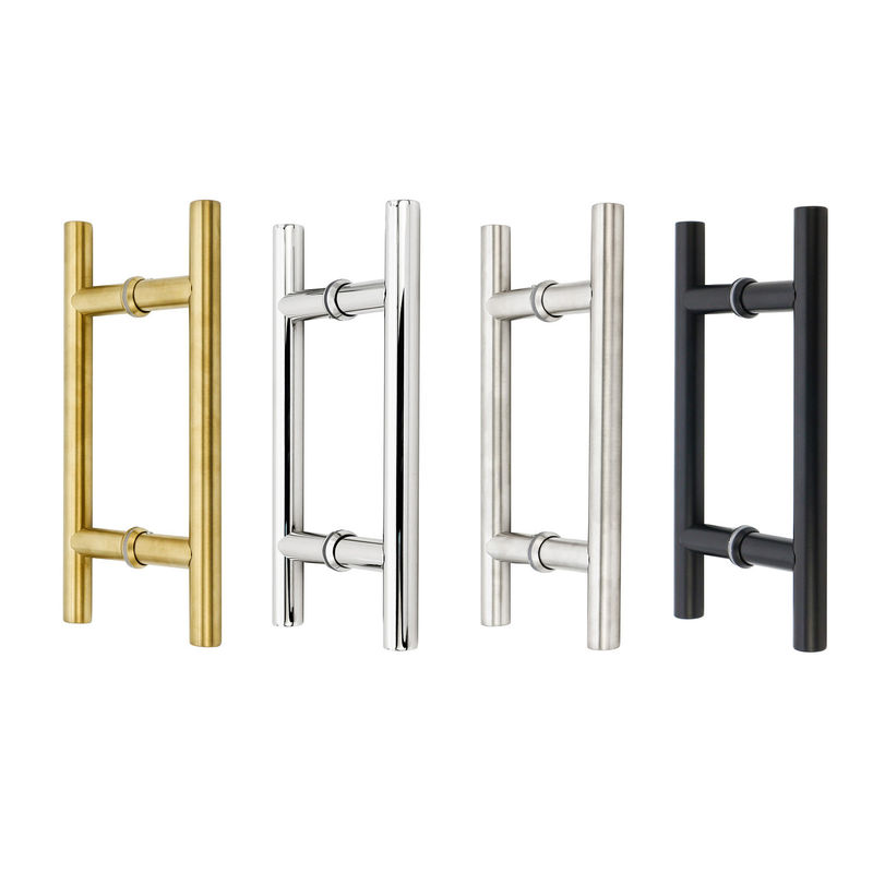 Acier inoxydable 201 304 316 miroir poli tache noir or poignée de porte en verre en acier