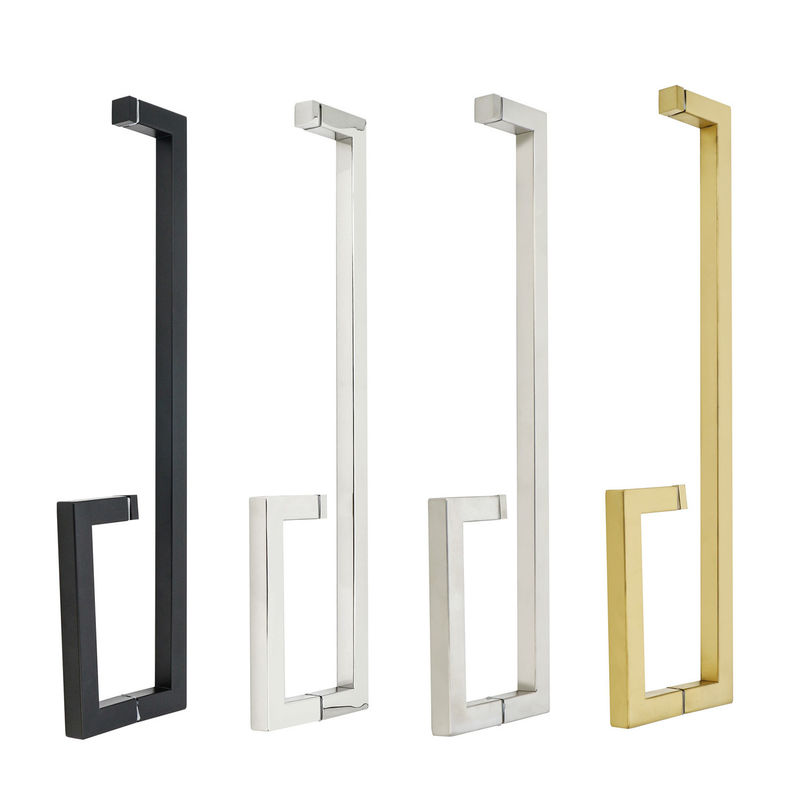 Porte à glissière noire à entrée polie Tir pour bâtiment Porte en verre de salle de bain