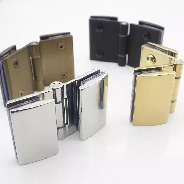 Charnière de douche carré sans cadre en acier inoxydable pour porte en verre noir polonais