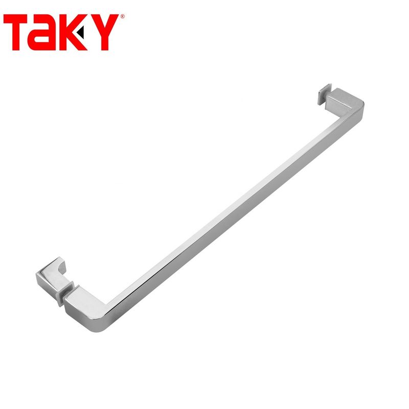 Épaisseur de verre de 12 mm Barre de tube rectangulaire en acier inoxydable Porte en verre droite poignée à traction unilatérale