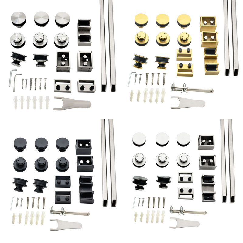Design moderne bar double tuyau sans cadre Ss304 8-12mm douche raccords de porte coulissante