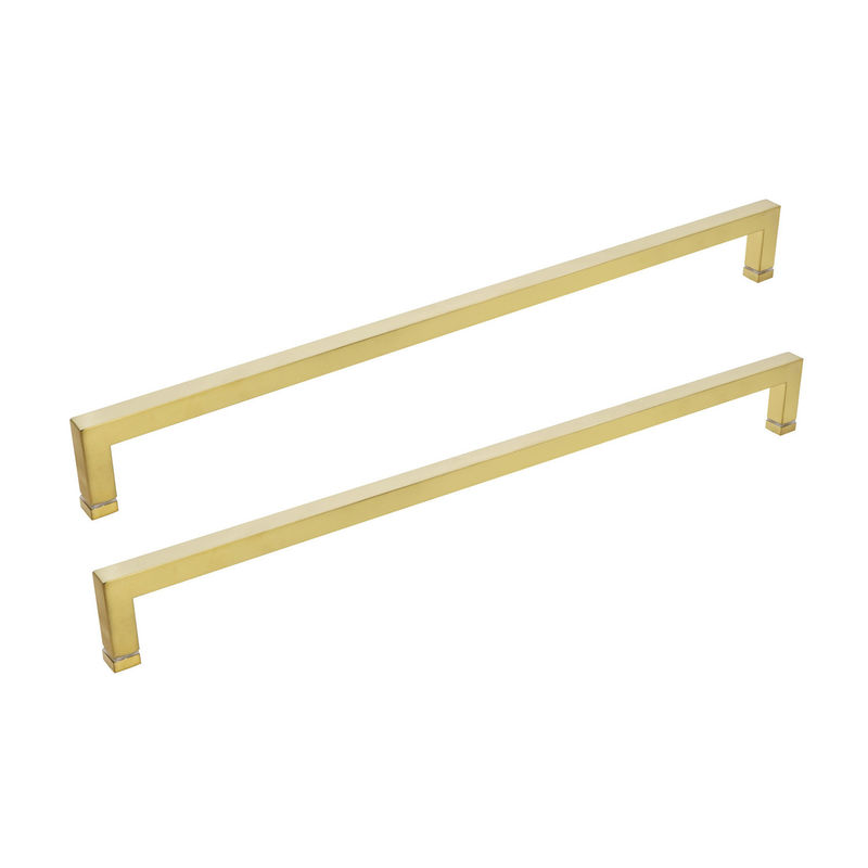 Conception personnalisée en verre carré tirant gros manche pour porte de douche en finition polonaise / satin