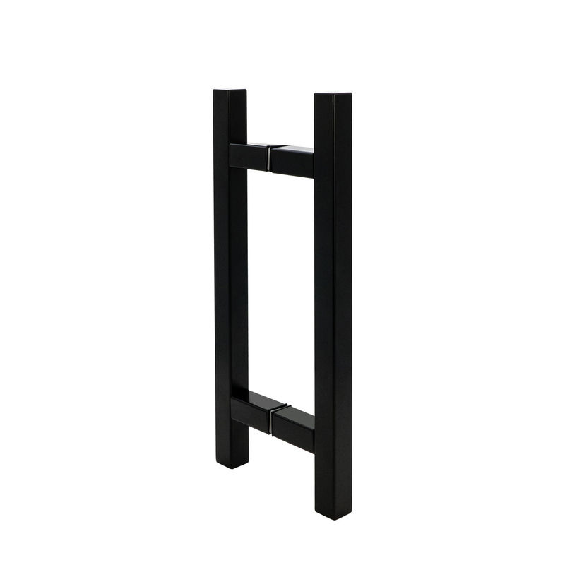 Maillot de porte de salle de bain en verre en forme de L noir en acier inoxydable 304