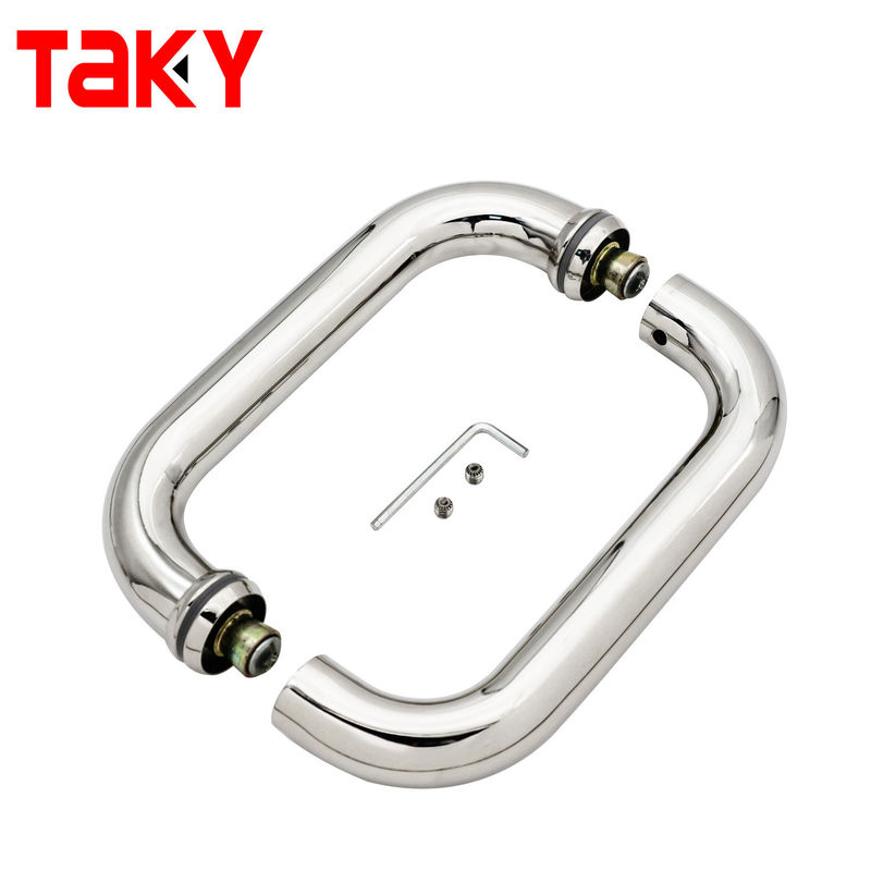 Poignées de porte en verre à double face en aluminium durable pour applications extérieures
