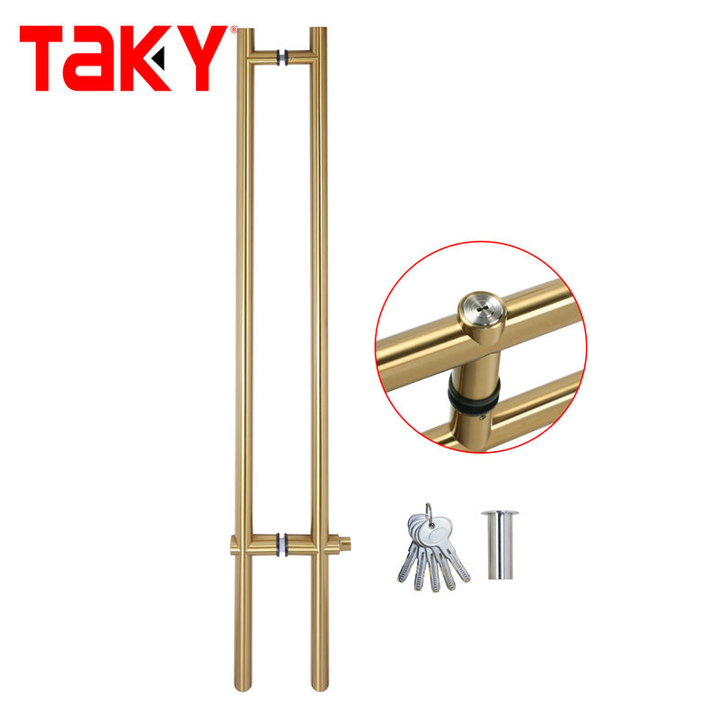 Entrée en acier inoxydable de luxe de type H Manches de porte sans cadre Manches de porte verrouillable en verre