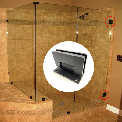 Bon prix 304 en acier inoxydable mat noir 90 degrés charnière de porte de douche pour l'apparence carrée style en ligne