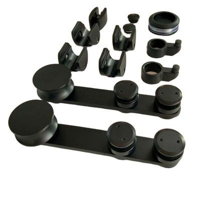 Bon prix Kit de matériel de porte de grange coulissante à plateau rond de conception moderne pour système de rails à double suspension en ligne