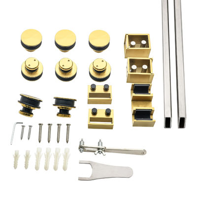 Bon prix Matériel à rouleaux à porte double en acier inoxydable 304 à porte coulissante en verre en forme de plateau rond en ligne