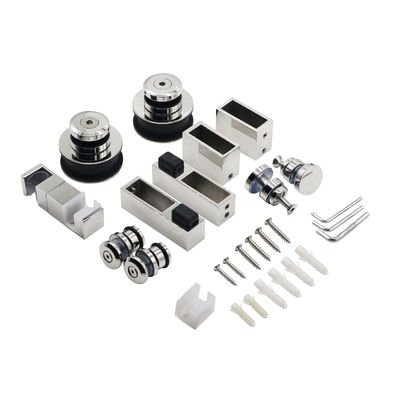 Bon prix Rouleaux en acier inoxydable sans cadre roue suspendue voie ferrée coulissante grange douche vitre porte matériel kits en ligne