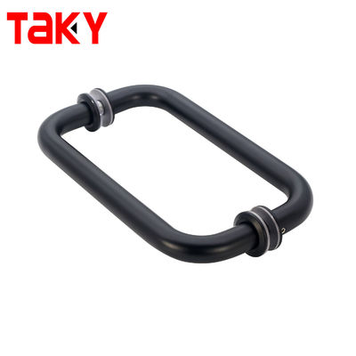 Bon prix Matte Noir Satin rond Poignée de traction en acier inoxydable poignée de porte de douche en verre en ligne
