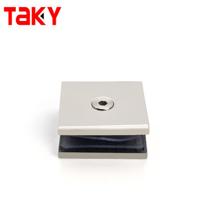 Bon prix Pince de porte en verre de douche carrée à trou unique à 0 degrés, pince de montage mural pour verre de salle de bains en ligne