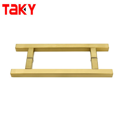 Poignée de porte en verre moderne carrée en acier inoxydable SS304, poignée de type H, poignée poussée/tirée pour douches