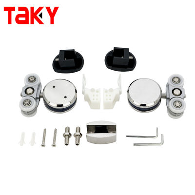 Bon prix Silver Plated Mirror Finish Sliding Shower Door Top Track Fittings Glass Slding Door Hardware en ligne