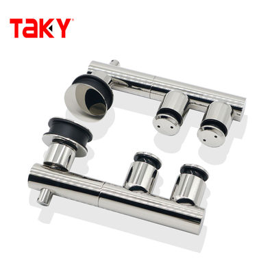 Garnitures de matériel coulissantes en verre de roues de rouleau coulissant accrochantes mobiles en verre sans cadre