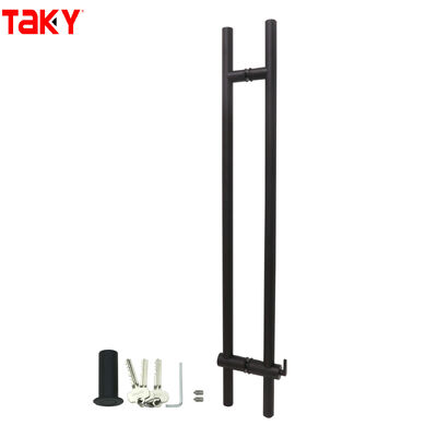 Bon prix Porte en verre porte en bois Double face en acier inoxydable poignée de traction de porte noire grande poignée de serrure principale en ligne