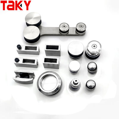 Kit de matériel de porte de douche en acier inoxydable 304 sans cadre avec support de charge de 80 à 120 kg et piste de poulie silencieuse