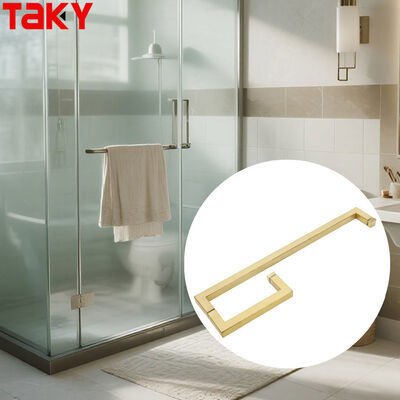 Poignée de porte en verre de douche en acier inoxydable 304 au design moderne avec finition nickel brossé poli noir